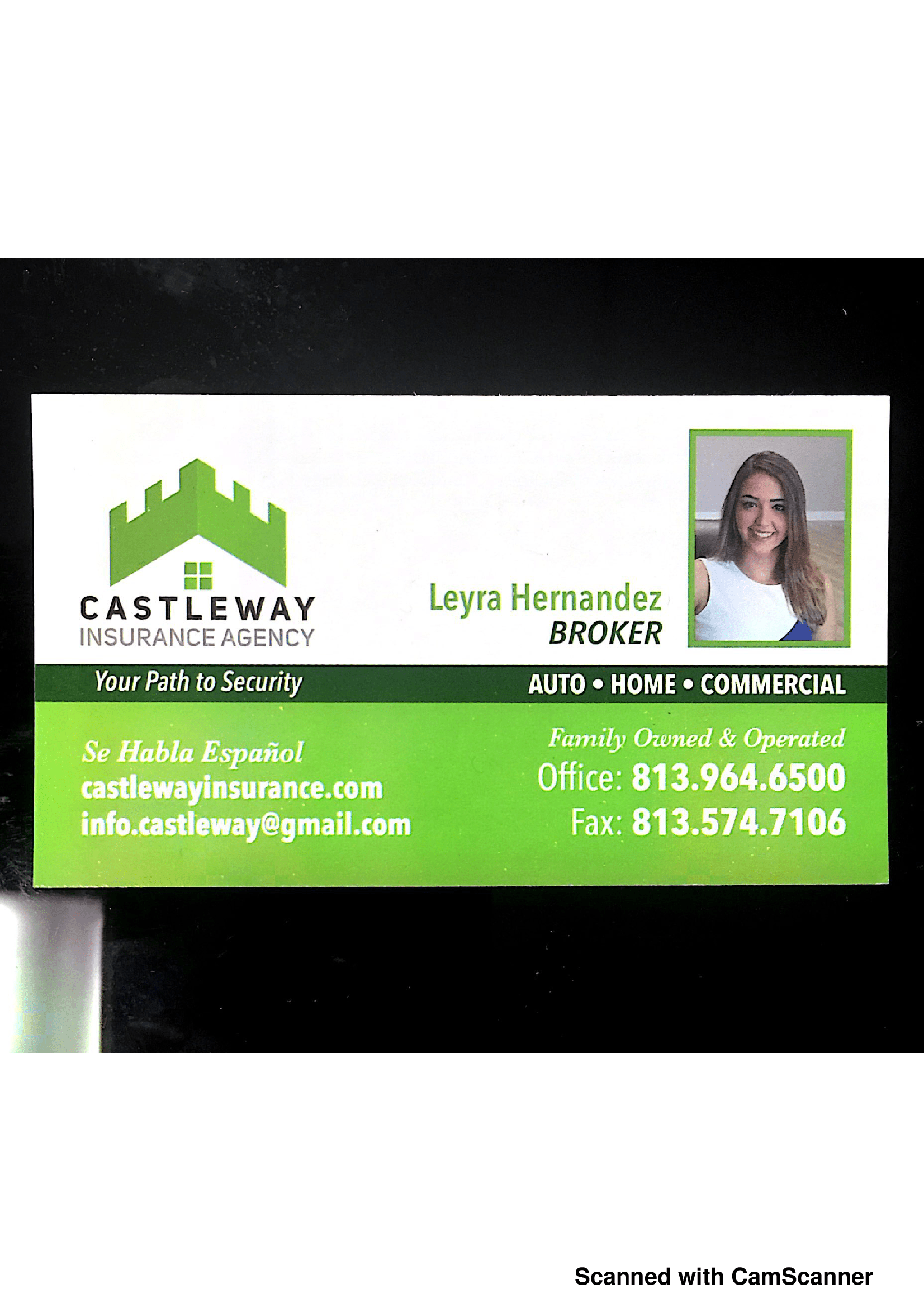 Leyra Hernandez business card