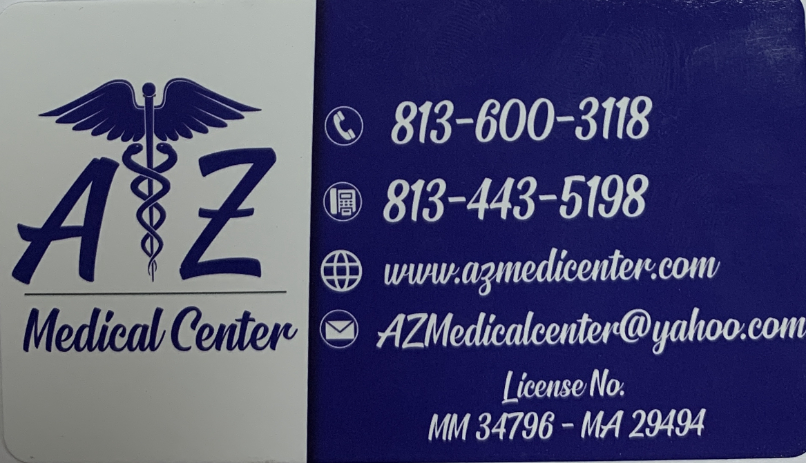 A Z Medical Center business card