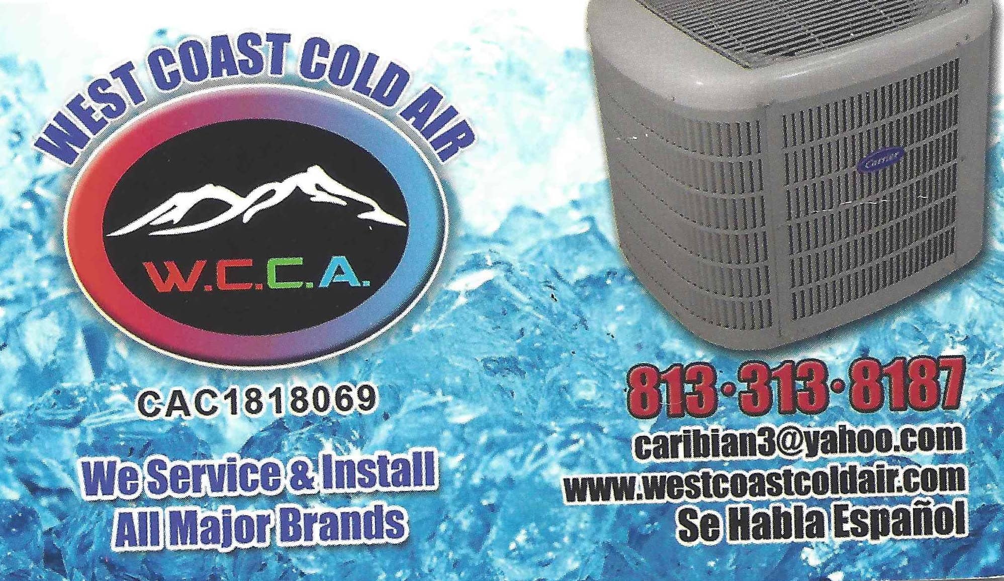 West Coast Cold Air business card