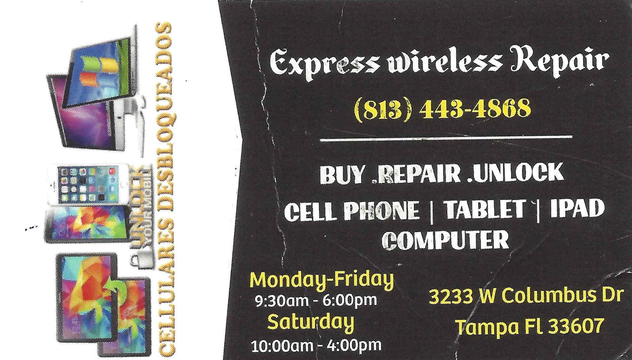 Express Wireless Repair business card